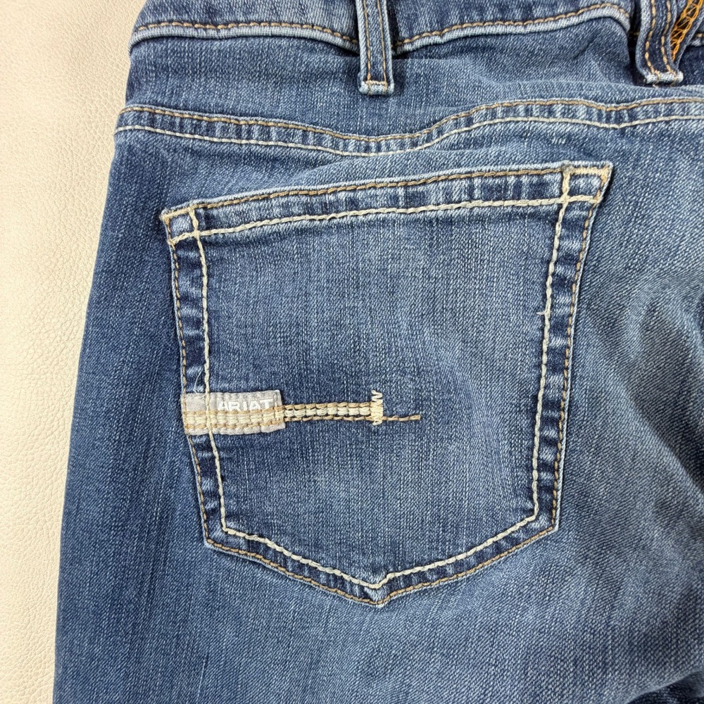 Ariat Rebar Riveter Bootcut Jeans Womens 32 Malibu Blue Perfect Rise Western - Picture 13 of 15